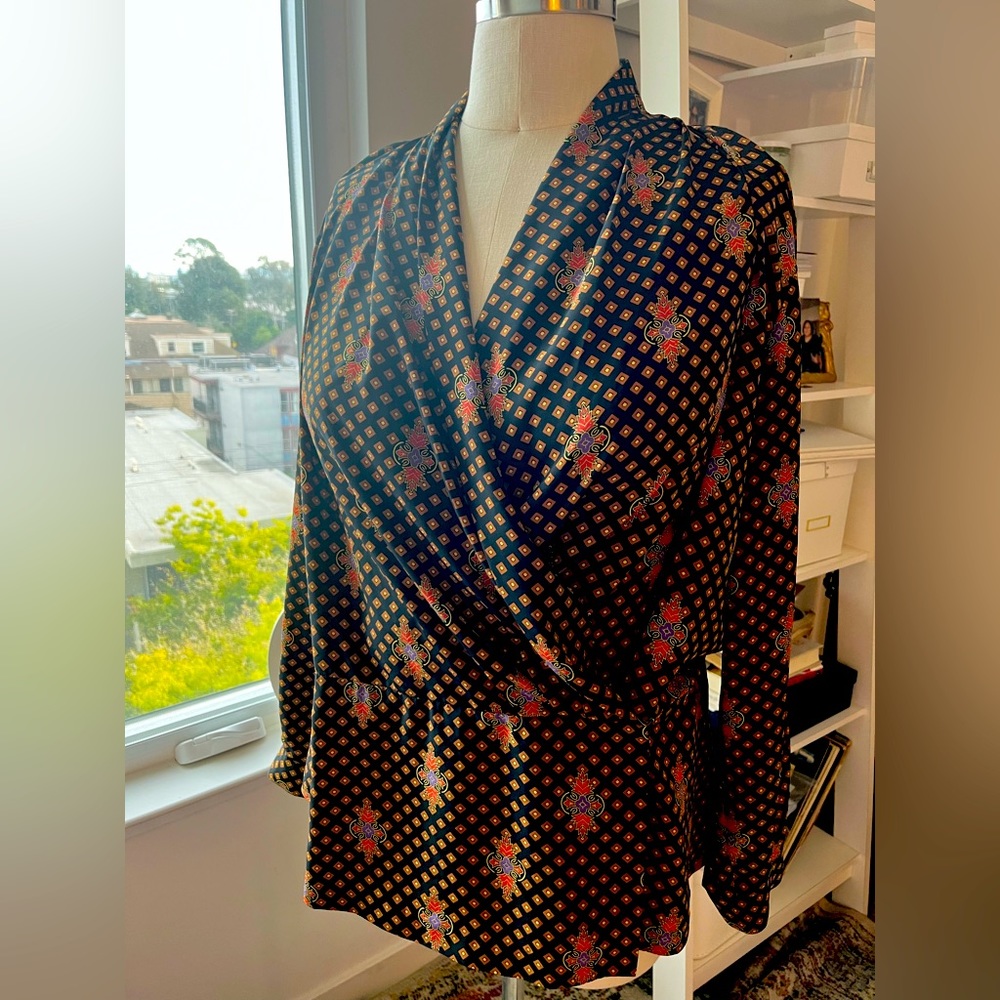 Vintage soft wrap blouse